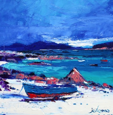 Beached Boat Iona 12x12  SOLD
